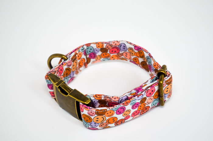 Hippie Happy Cotton Dog Collar