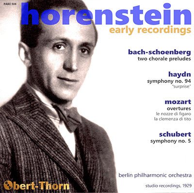 HORENSTEIN Early Recordings (1929) - PASC506 - CD