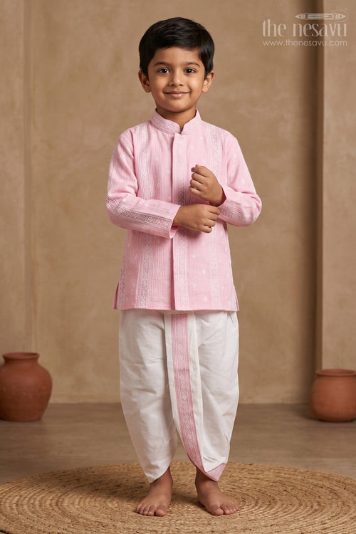 Infant Boys Dhoti Set for Festive Rituals and First Celebrations