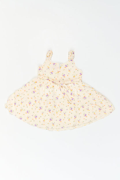 The Nesavu Baby Cotton Frocks Infant Floral Frock for Birthday Playdates Nesavu Nesavu Infant Floral Frock For Birthday Playdates With Muslin Cotton And Butterfly Detail