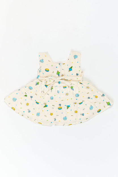 The Nesavu Baby Cotton Frocks Infant Printed Frock for Family Picnic Days Nesavu Nesavu Infant Printed Frock For Family Picnic Days With Breathable Muslin Cotton And Soft Flare