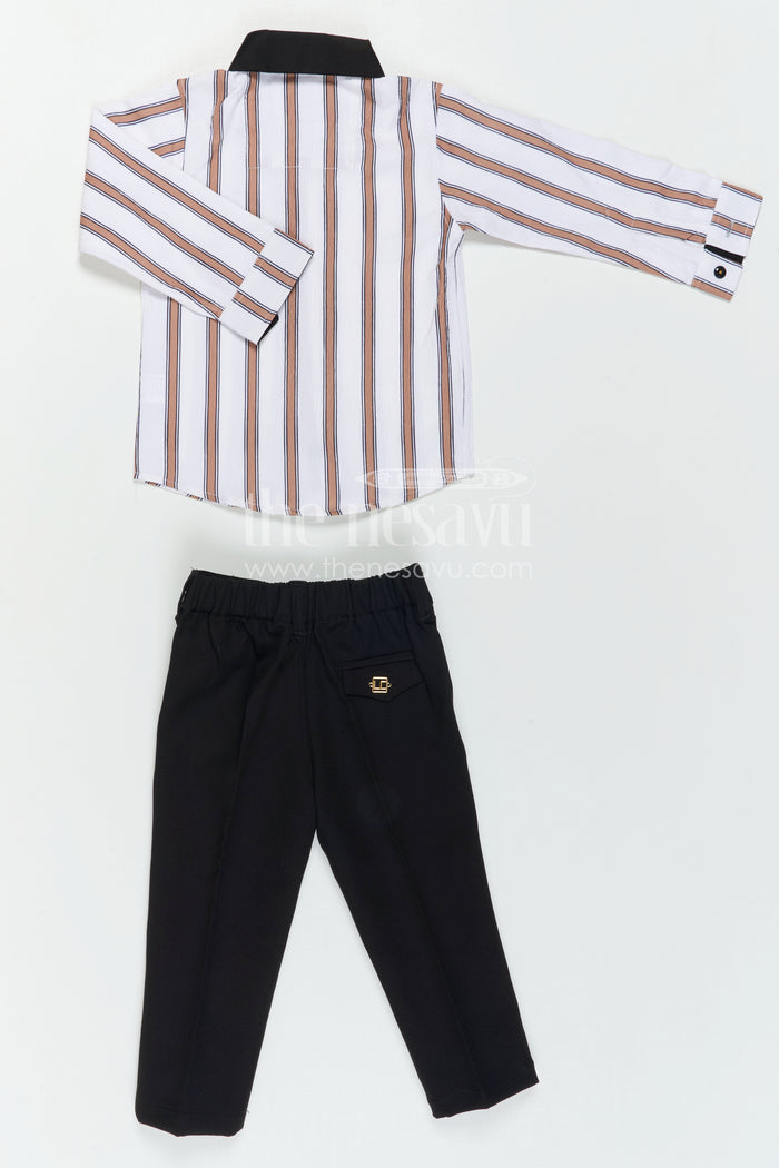 Kids Boys Striped Outfit Set for Outings and Everyday Styling