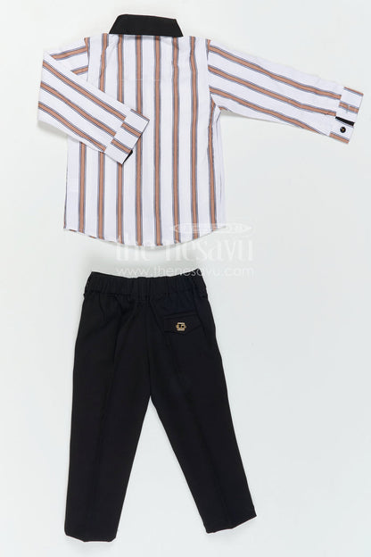 Kids Boys Striped Outfit Set for Outings and Everyday Styling