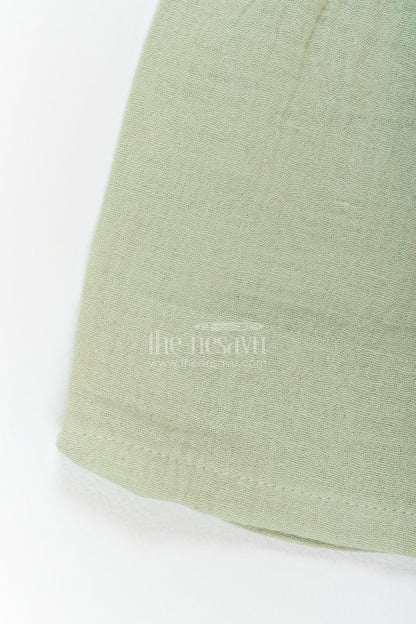 The Nesavu Night Dress Kids Breathable Pajama Set for Summer Sleep and Relaxed Mornings Nesavu Nesavu Kids Breathable Muslin Pajama Set For Summer Sleep Relaxed Mornings With Floral Embroidered Top