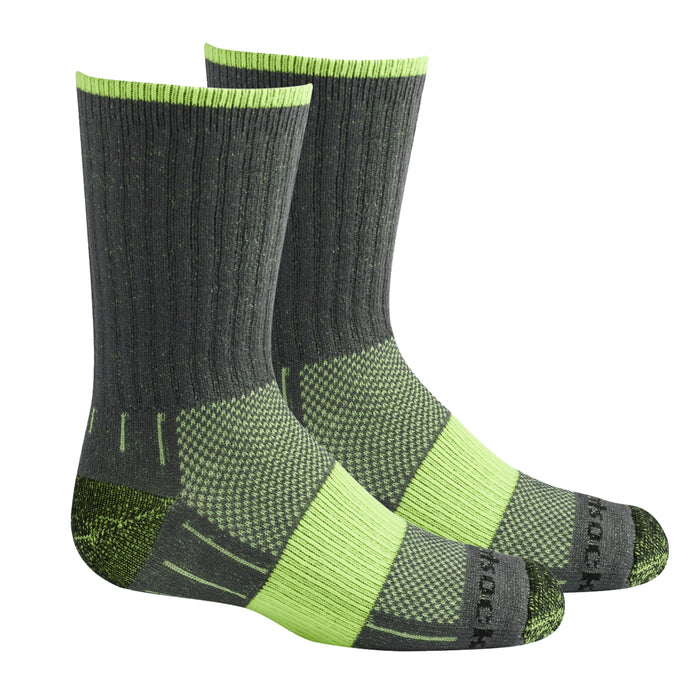 Kids Escape, Double Layer, Crew, Grey Yellow socks.