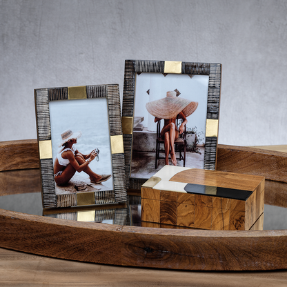 Lagos Horn and Brass Photo Frame - Picture Frames by Carlyle Avenue