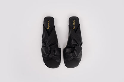 Aerial shot of lani sandal in black available in larger womens sizes 42-46