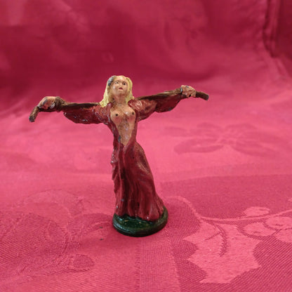 Lead Erotic Topless Woman Red Dress-Jantiques LLC.