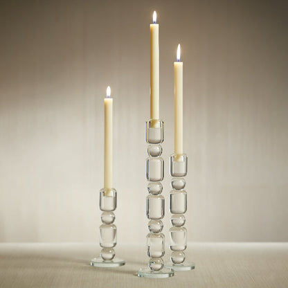 Louisa Crystal Glass Taper Holder - Taper Holder by Carlyle Avenue