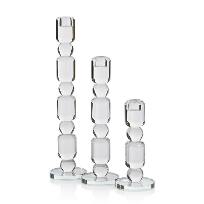 Louisa Crystal Glass Taper Holder - Taper Holder by Carlyle Avenue