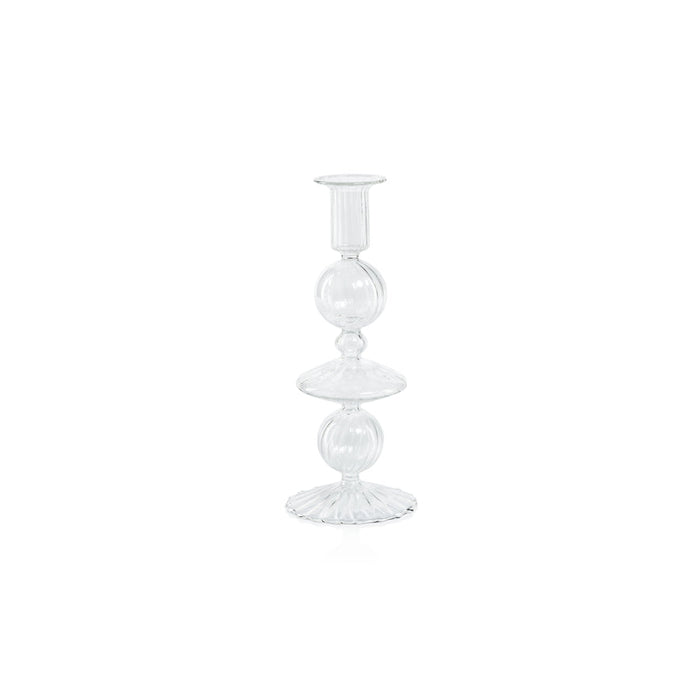 Lucerna Glass Taper Holder - Clear - Taper Holder by Carlyle Avenue