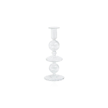 Lucerna Glass Taper Holder - Clear - Taper Holder by Carlyle Avenue