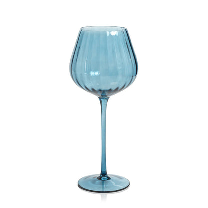 Madeleine Optic Glassware Collection - Blue Azure - Glassware by Carlyle Avenue