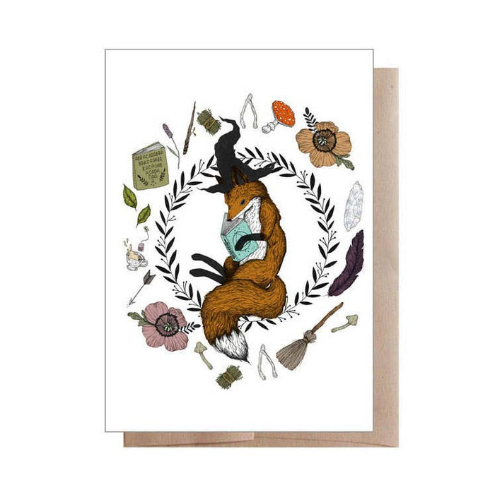 Magic Student Fox Greeting Card