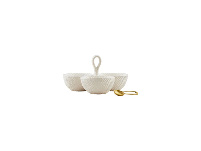 Magnolia Three-Section Tidbit Bowl Server