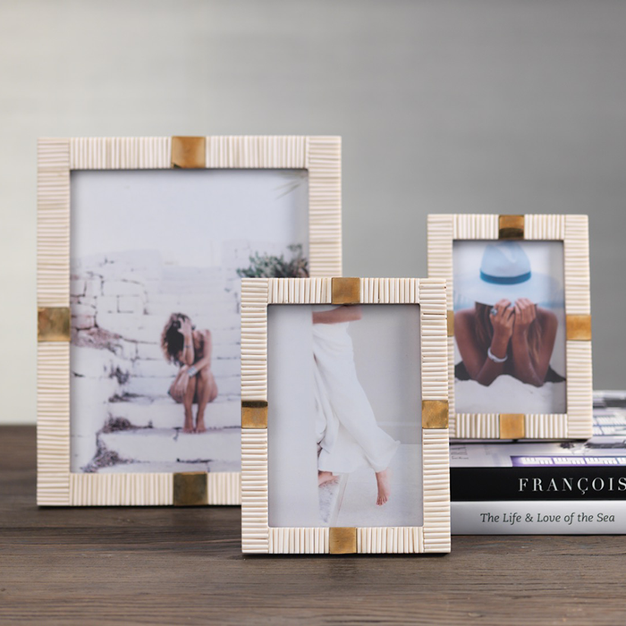 Maha Bone w/ Brass Trim Photo Frame - Picture Frames by Carlyle Avenue