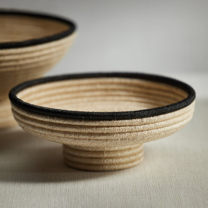 Martigues Coiled Abaca Footed Bowl - Small - Decorative Bowls by Carlyle Avenue