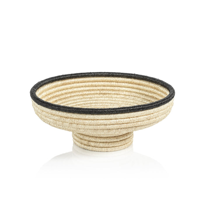 Martigues Coiled Abaca Footed Bowl - Small - Decorative Bowls by Carlyle Avenue