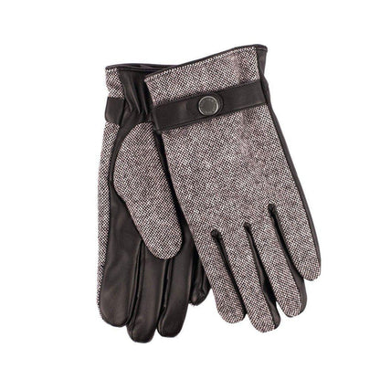 Mens Tweed Stud Gloves