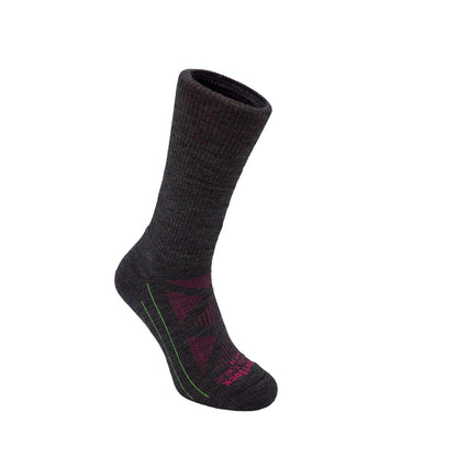 Merino Trail, Crew length, Grey Fuchsia.