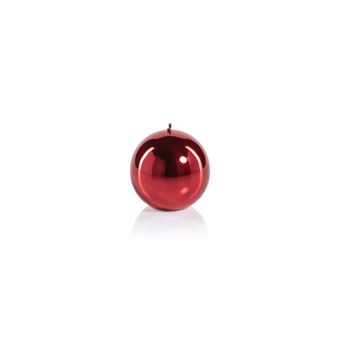 Metallic Ball Candle - Matte Pearl Red - Candles by Carlyle Avenue