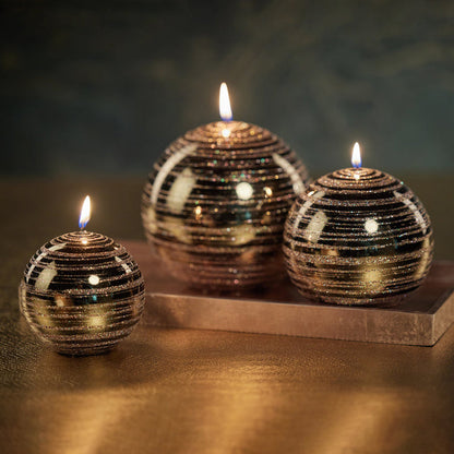 Metallic Ball Candle - Metallic Green & Gold Glitter - Candles by Carlyle Avenue