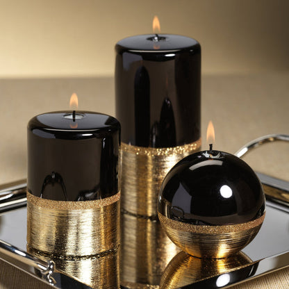 Metallic Candle - Black with Gold - Candles by Carlyle Avenue