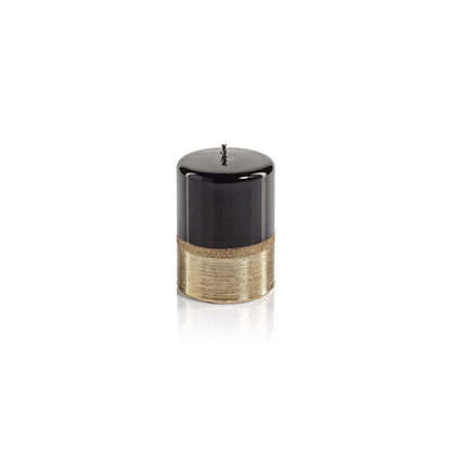 Metallic Candle - Black with Gold - Candles by Carlyle Avenue