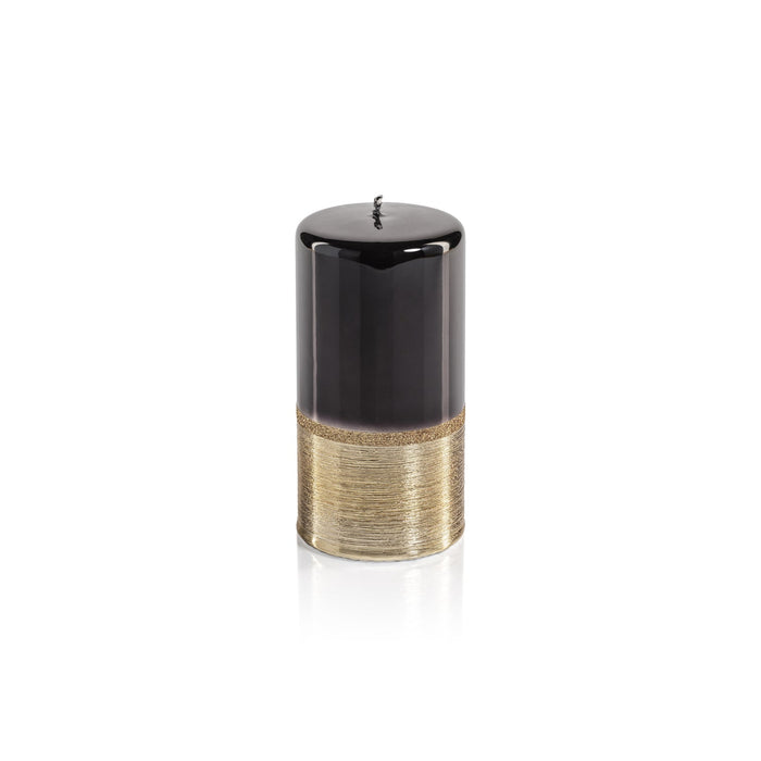 Metallic Candle - Black with Gold - Candles by Carlyle Avenue