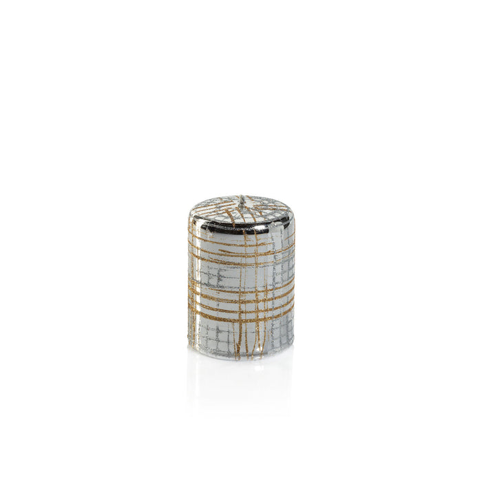 Metallic Pillar Candle - Metallic Silver & Gold Glitter - Candles by Carlyle Avenue