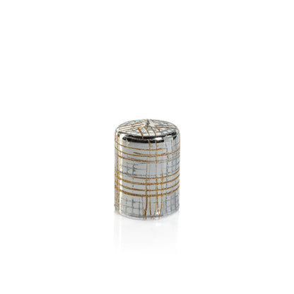 Metallic Pillar Candle - Metallic Silver & Gold Glitter - Candles by Carlyle Avenue