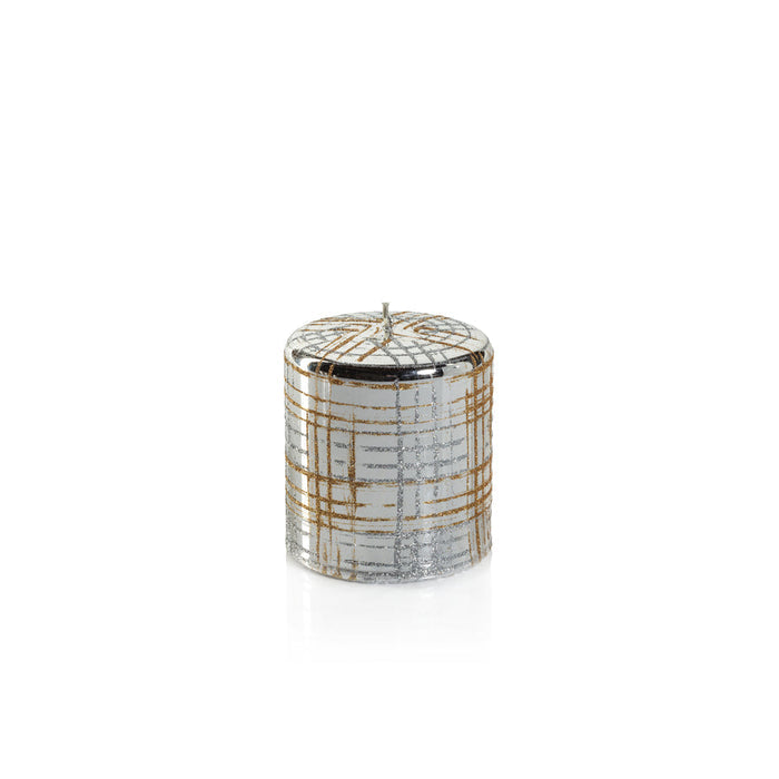 Metallic Pillar Candle - Metallic Silver & Gold Glitter - Candles by Carlyle Avenue