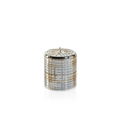 Metallic Pillar Candle - Metallic Silver & Gold Glitter - Candles by Carlyle Avenue