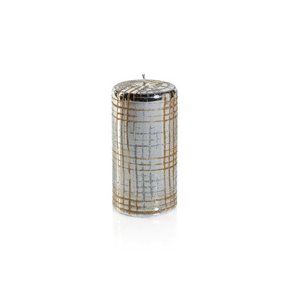 Metallic Pillar Candle - Metallic Silver & Gold Glitter - Candles by Carlyle Avenue