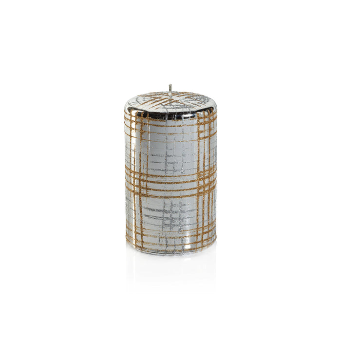 Metallic Pillar Candle - Metallic Silver & Gold Glitter - Candles by Carlyle Avenue