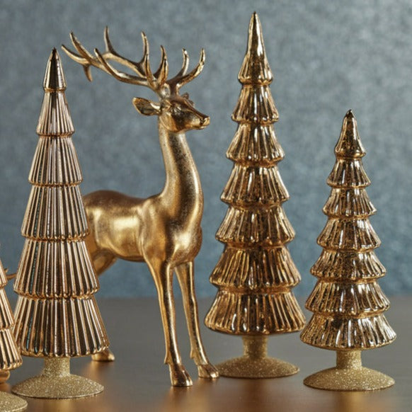 Miramonti Glass Tree on Gold Glitter Base - Gold - Christmas Trees by Carlyle Avenue