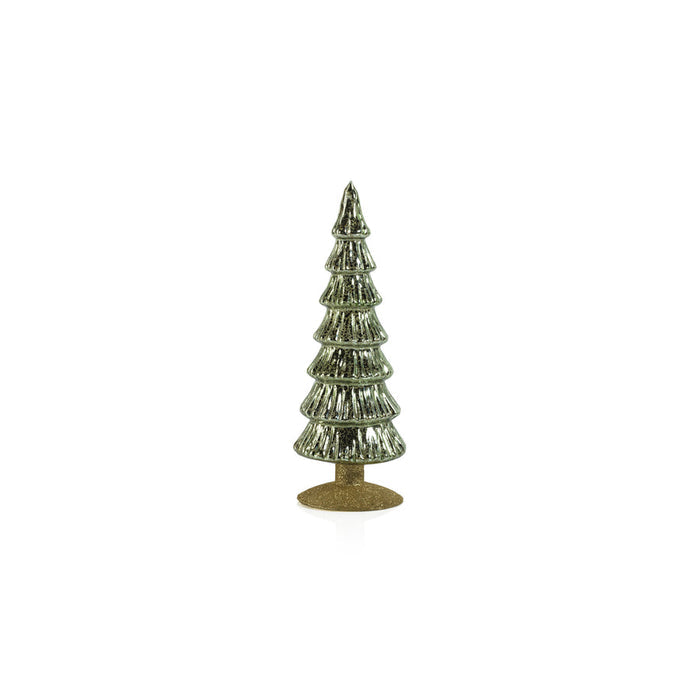 Miramonti Glass Tree on Gold Glitter Base - Light Green - Christmas Trees by Carlyle Avenue