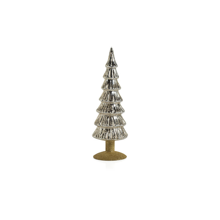 Miramonti Glass Tree on Gold Glitter Base - Silver - Christmas Trees by Carlyle Avenue