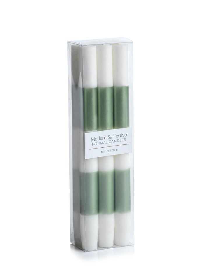 Modern & Festive Metallic Formal Taper Candles - Box of 6 - Candles by Carlyle Avenue
