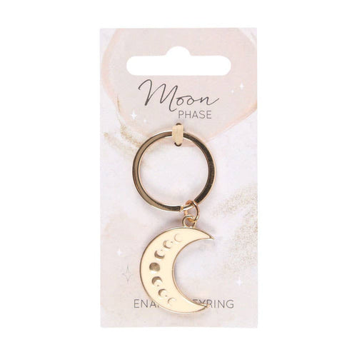 Moon Phase Crescent Enamel Keychain