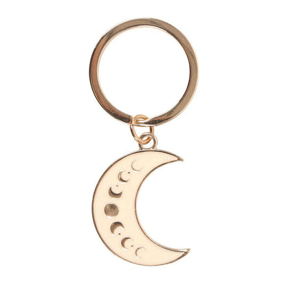 Moon Phase Crescent Enamel Keychain