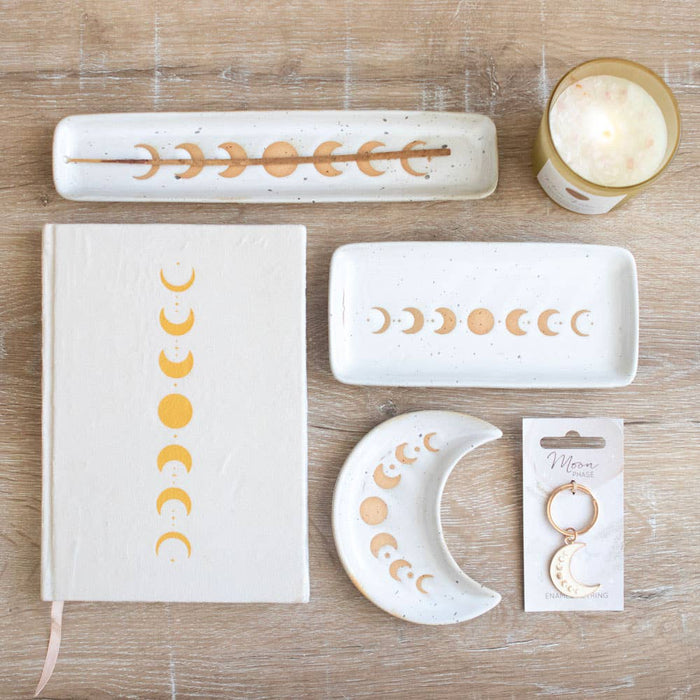 Moon Phase Crescent Enamel Keychain
