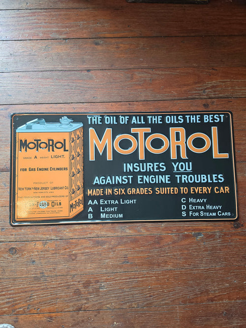 Motorola Oil Metal sign.
