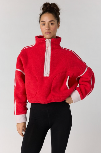Mountain High 1/2 Zip in Candy Apple/Pearl