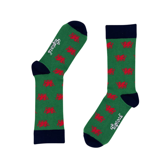 Multi Welsh Dragon Bamboo Ankle