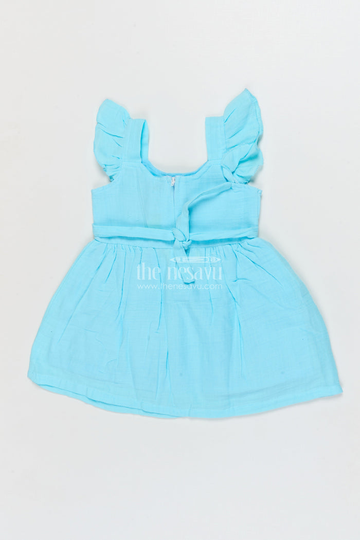 The Nesavu Girls Cotton Frock Muslin Cotton Frock for Baby Girls' Casual Outings Nesavu Nesavu baby girl cotton frock for casual outings and summer comfort wear