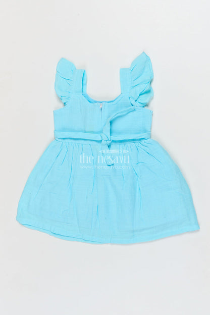 The Nesavu Girls Cotton Frock Muslin Cotton Frock for Baby Girls' Casual Outings Nesavu Nesavu baby girl cotton frock for casual outings and summer comfort wear