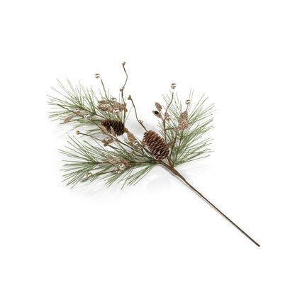 Needle Pine Tree w/Glitter Pinecone Pick - Holiday Decor by Carlyle Avenue