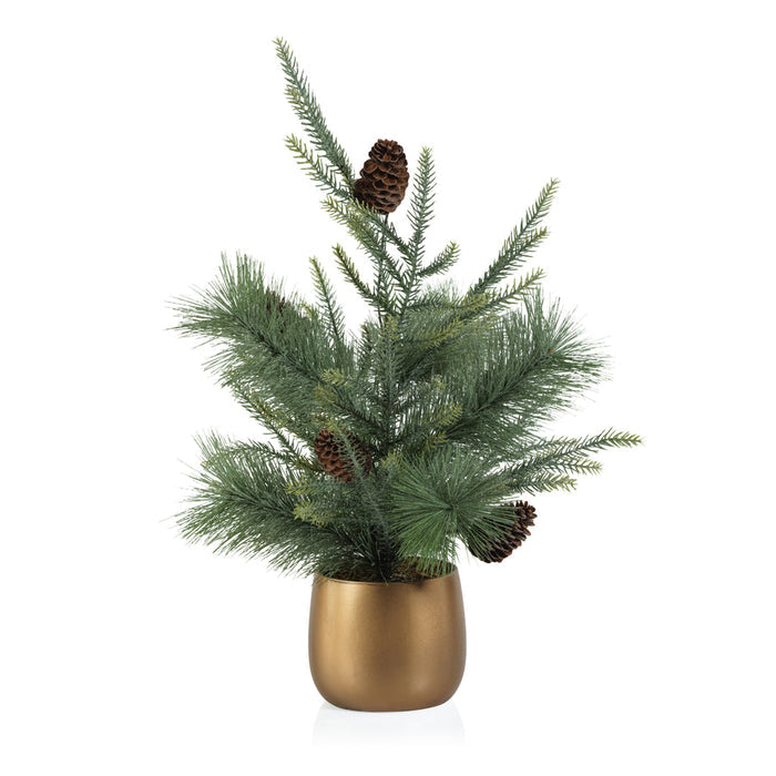 Noble Fir Tree in Gold Ceramic Pot - Christmas Decor by Carlyle Avenue