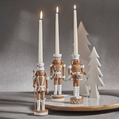 Nutcracker Taper Holder - Brown - Christmas Decor by Carlyle Avenue